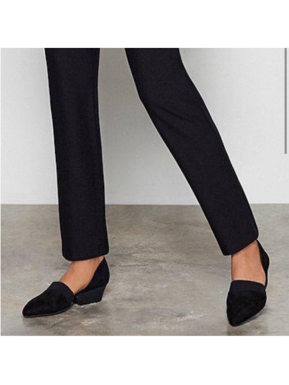 Eileen Fisher Rumi Black nubuck d'Orsay Flats Size 9 - Picture 4 of 6